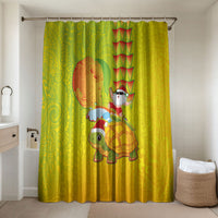 Hawaiian Mango Mele Kalikimaka Bathroom Set Santa Claus Surfing with Turtle Mango Christmas LT03 Shower Curtain Only Multicolor - Polynesian Pride