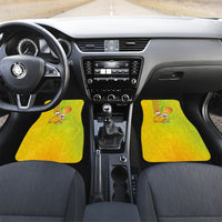 Hawaiian Mango Mele Kalikimaka Car Mats Santa Claus Surfing with Turtle Mango Christmas LT03 Set 2pcs - Front Multicolor - Polynesian Pride