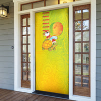 Hawaiian Mango Mele Kalikimaka Door Cover Santa Claus Surfing with Turtle Mango Christmas LT03 - Polynesian Pride