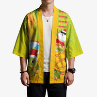 Hawaiian Mango Mele Kalikimaka Kimono Santa Claus Surfing with Turtle Mango Christmas LT03 - Polynesian Pride