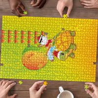 Hawaiian Mango Mele Kalikimaka Puzzle Santa Claus Surfing with Turtle Mango Christmas LT03 - Polynesian Pride