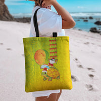 Hawaiian Mango Mele Kalikimaka Tote Bag Santa Claus Surfing with Turtle Mango Christmas LT03 - Polynesian Pride