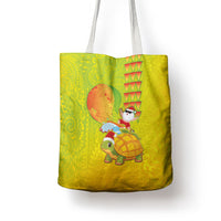 Hawaiian Mango Mele Kalikimaka Tote Bag Santa Claus Surfing with Turtle Mango Christmas LT03 - Polynesian Pride