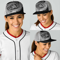 Hawaiian Turtle and Shark Baseball Net Cap Kakau Tribal with Polynesian Pattern Black Color LT03 - Polynesian Pride