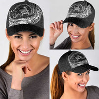 Hawaiian Turtle and Shark Classic Cap Kakau Tribal with Polynesian Pattern Black Color LT03 - Polynesian Pride