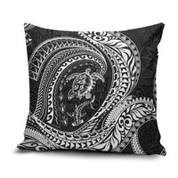 Hawaiian Turtle and Shark Pillow Cover Kakau Tribal with Polynesian Pattern Black Color LT03 Black - Polynesian Pride
