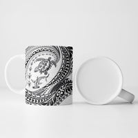 Hawaiian Turtle and Shark Ceramic Mug Kakau Tribal with Polynesian Pattern White Color LT03 - Polynesian Pride
