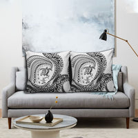 Hawaiian Turtle and Shark Pillow Cover Kakau Tribal with Polynesian Pattern White Color LT03 - Polynesian Pride