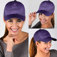 Hawaiian Turtle and Shark Classic Cap Kakau Tribal with Polynesian Pattern Purple Color LT03 - Polynesian Pride