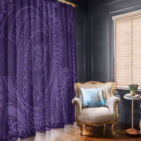 Hawaiian Turtle and Shark Window Curtain Kakau Tribal with Polynesian Pattern Purple Color LT03 - Polynesian Pride