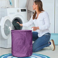 Hawaiian Turtle and Shark Laundry Basket Kakau Tribal with Polynesian Pattern Pink Color LT03 - Polynesian Pride