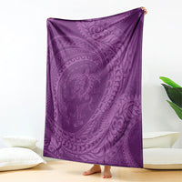 Hawaiian Turtle and Shark Blanket Kakau Tribal with Polynesian Pattern Pink Color LT03 - Polynesian Pride