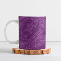 Hawaiian Turtle and Shark Ceramic Mug Kakau Tribal with Polynesian Pattern Pink Color LT03 Pink - Polynesian Pride
