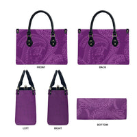 Hawaiian Turtle and Shark Leather Bag Kakau Tribal with Polynesian Pattern Pink Color LT03 - Polynesian Pride