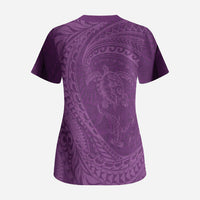 Hawaiian Turtle and Shark Scrub Top Kakau Tribal with Polynesian Pattern Pink Color LT03 - Polynesian Pride