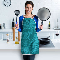 Hawaiian Turtle and Shark Apron Kakau Tribal with Polynesian Pattern Turquoise Color LT03 - Polynesian Pride