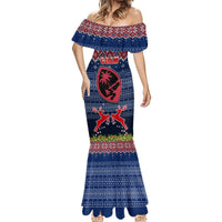 Guam Christmas Mermaid Dress Chamorro Guam Tattoos Beautiful Merry Xmas Snowflake LT03 - Polynesian Pride