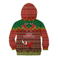 Tonga Christmas Kid Hoodie Coat of Arms and Map Beautiful Merry Xmas Snowflake LT03 - Polynesian Pride