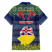 Personalised Niue Christmas Family Matching Puletasi Dress and Hawaiian Shirt Coat of Arms and Map Beautiful Merry Xmas Snowflake LT03 - Polynesian Pride