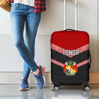 Tonga Luggage Cover Tonga Coat of Arms with Seamless Tapa Ngatu Pattern LT03 - Polynesian Pride