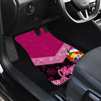 Tonga Christmas Car Mats Tongan Coat of Arms Santa With Ngatu Pattern Christmas Pink Style LT03 - Polynesian Pride