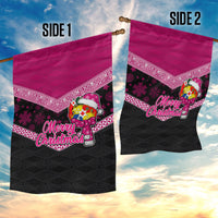 Tonga Christmas Garden Flag Tongan Coat of Arms Santa With Ngatu Pattern Christmas Pink Style LT03 - Polynesian Pride