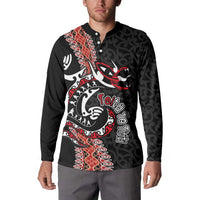 Aotearoa Toitu Te Tiriti Button Sweatshirt Maori Taniwha Haka - Honour the Treaty LT03 - Polynesian Pride