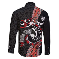 Aotearoa Toitu Te Tiriti Family Matching Off Shoulder Maxi Dress and Hawaiian Shirt Maori Taniwha Haka - Honour the Treaty LT03