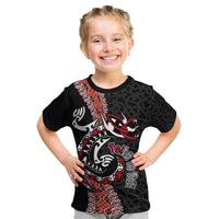 Aotearoa Toitu Te Tiriti Kid T Shirt Maori Taniwha Haka - Honour the Treaty LT03