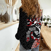 Aotearoa Toitu Te Tiriti Women Casual Shirt Maori Taniwha Haka - Honour the Treaty LT03