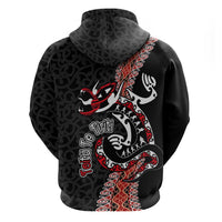 Aotearoa Toitu Te Tiriti Zip Hoodie Maori Taniwha Haka - Honour the Treaty LT03