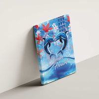 Hawaiian Dolphin Love Couple - Ocean Heart Canvas Wall Art LT03 - Polynesian Pride