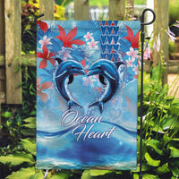 Hawaiian Dolphin Love Couple - Ocean Heart Garden Flag LT03 Garden Flag Blue - Polynesian Pride