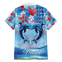Hawaiian Dolphin Love Couple - Ocean Heart Hawaiian Shirt LT03 - Polynesian Pride