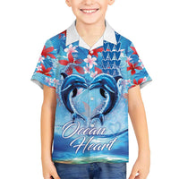 Hawaiian Dolphin Love Couple - Ocean Heart Hawaiian Shirt LT03 - Polynesian Pride