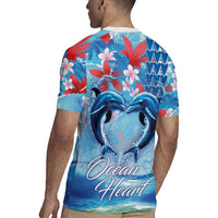 Hawaiian Dolphin Love Couple - Ocean Heart Rugby Jersey LT03 - Polynesian Pride