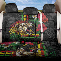 Hawaiian One Love Back Car Seat Cover Reggae Lion Tropical Plants and Kakau with Tribal Pattern LT03 One Size Black - Polynesian Pride