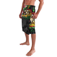Hawaiian One Love Lavalava Reggae Lion Tropical Plants and Kakau with Tribal Pattern LT03 - Polynesian Pride