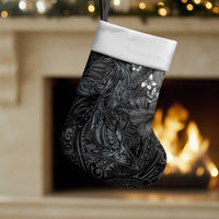 Hawaiian Tropical Plants and Tribal Whales Christmas Stocking Polynesian Art Tattoo Grayscale LT03 Set of 2 Black - Polynesian Pride