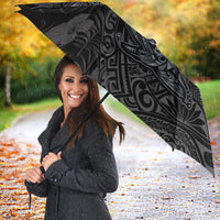 Hawaiian Tropical Plants and Tribal Whales Umbrella Polynesian Art Tattoo Grayscale LT03 - Polynesian Pride
