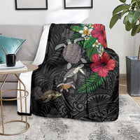 Hawaiian Tropical Plants and Turtles Blanket Polynesian Art Motifs LT03 - Polynesian Pride