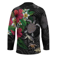 Hawaiian Tropical Plants and Turtles Hockey Jersey Polynesian Art Motifs LT03 - Polynesian Pride