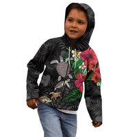 Hawaiian Tropical Plants and Turtles Kid Hoodie Polynesian Art Motifs LT03 - Polynesian Pride