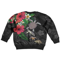 Hawaiian Tropical Plants and Turtles Kid Ugly Christmas Sweater Polynesian Art Motifs LT03 - Polynesian Pride