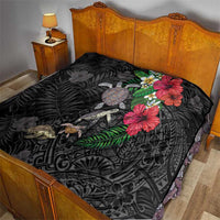 Hawaiian Tropical Plants and Turtles Quilt Polynesian Art Motifs
