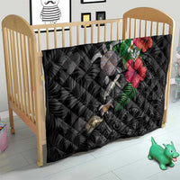 Hawaiian Tropical Plants and Turtles Quilt Polynesian Art Motifs