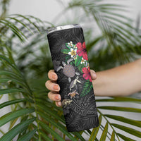 Hawaiian Tropical Plants and Turtles Skinny Tumbler Polynesian Art Motifs LT03 - Polynesian Pride