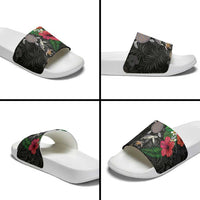 Hawaiian Tropical Plants and Turtles Slide Sandals Polynesian Art Motifs LT03 - Polynesian Pride