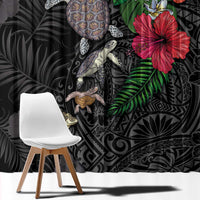 Hawaiian Tropical Plants and Turtles Window Curtain Polynesian Art Motifs LT03 - Polynesian Pride