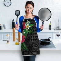 Hawaiian Tropical Plants Apron Kakau Tattoo and Polynesian Pattern Half Black Color LT03 - Polynesian Pride